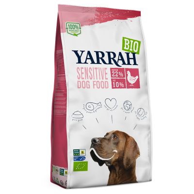 Yarrah Bio Sensitive s Bio kuracím & Bio ryžou - výhodné balenie: 2 x 10 kg