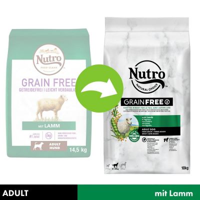 Nutro Dog Grain Free Adult jahňacie - výhodné balenie: 2 x 10 kg