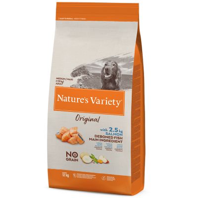Nature's Variety Original No Grain Medium Adult losos - výhodné balenie: 2 x 12 kg