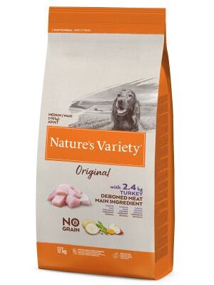 Nature's Variety Original No Grain Medium Adult morčacie - výhodné balenie: 2 x 12 kg