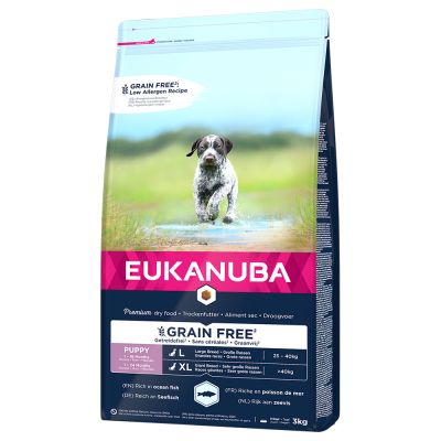 Eukanuba Grain Free Puppy Large Breed Salmon - výhodné balenie: 2 x 12 kg