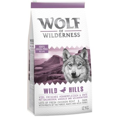 Wolf of Wilderness "Wild Hills" - kačacie - výhodné balenie 2 x 12 kg