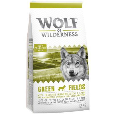 Wolf of Wilderness Green Fields jahňacie - výhodné balenie 2 x 12 kg