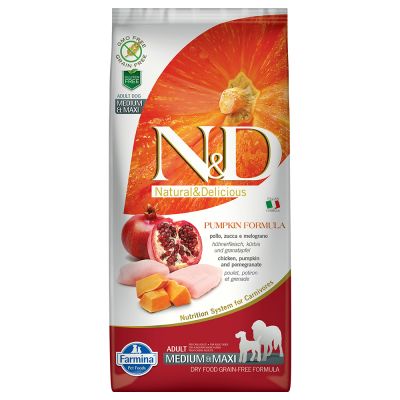 Farmina N&D Dog Pumpkin Grain Free Chicken & Pomegranate Medium/Maxi - výhodné balenie 2 x 12 kg