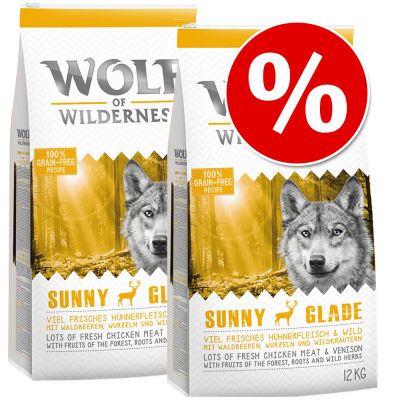 Výhodné balenie 2 x 12 kg Wolf of Wilderness - Ruby Midnight - Beef & Rabbit