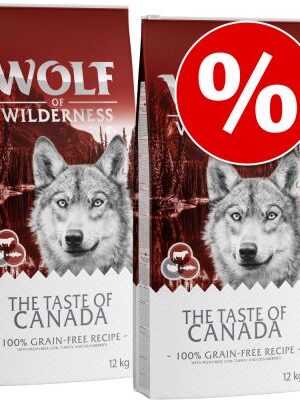 Výhodné balenie Wolf of Wilderness "The Taste Of" 2 x 12 kg - The Taste Of Canada