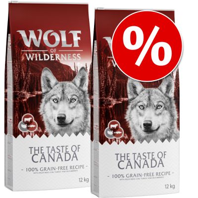 Výhodné balenie Wolf of Wilderness "The Taste Of" 2 x 12 kg - The Taste Of Canada